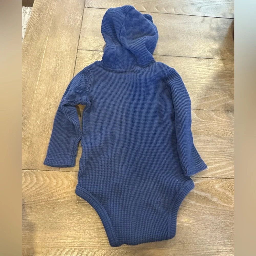 Carters Thermal Onesie with Plaid Pocket Size 9 Months